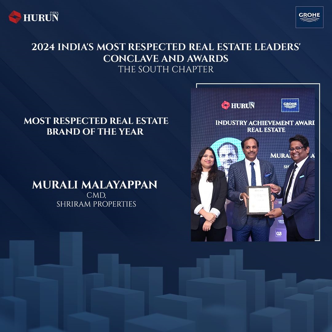 Hurun Industry Achievement Award Real Estate - Murali Malayappan