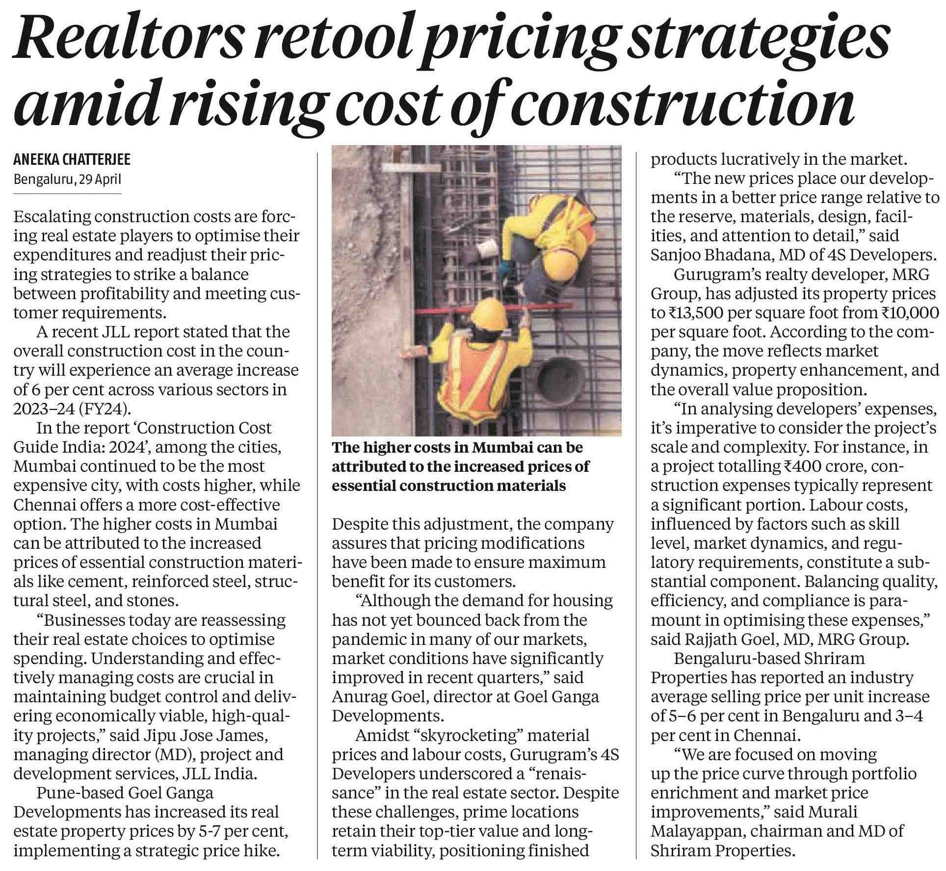 Realtors Retool Pricing Strategies Amid Rising Cost Of Construction.