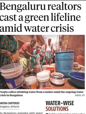 Bengaluru Realtors Cast A Green Lifeline Amid Water Crisis.