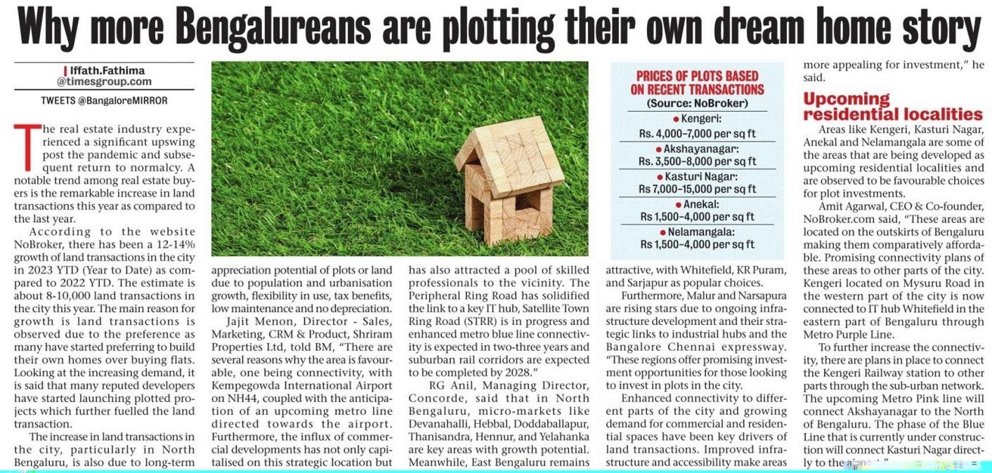 Why Bengalureans Are Plotting Their Own Dream Home Story?