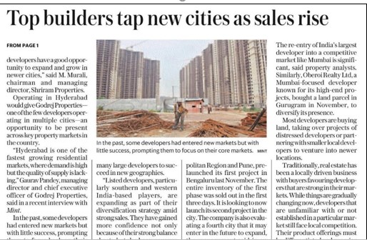 Top Builders Tap New Cities As Sales Rise.
